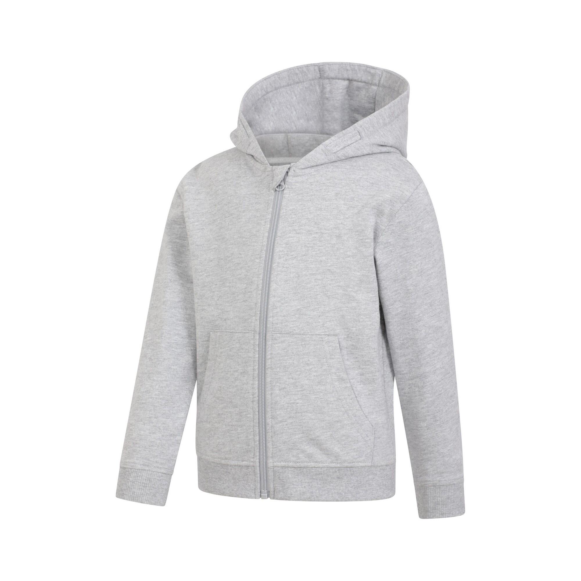 "Essentials" Hoodie mit durchgehendem Reißverschluss für Kinder Grau 3/4
