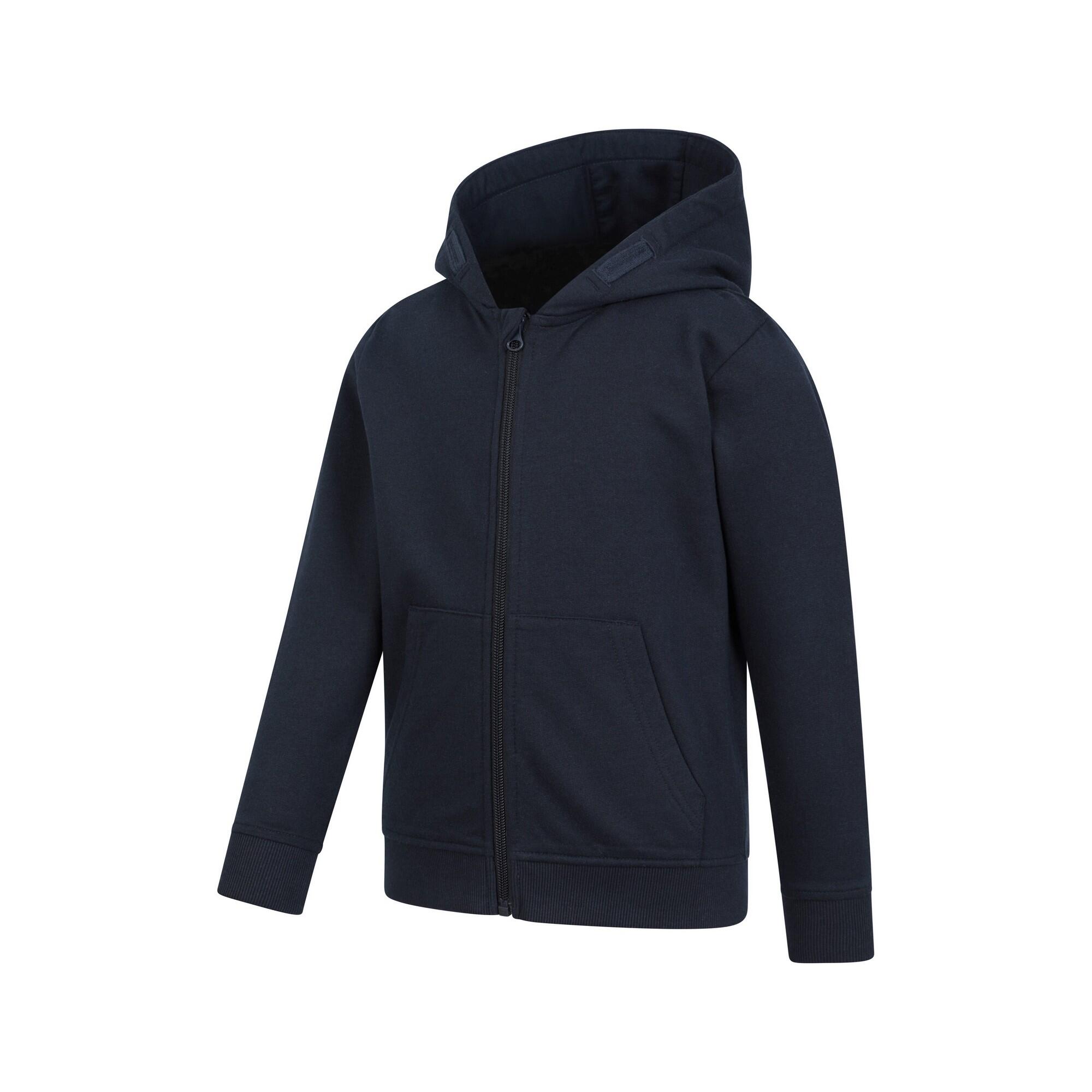 "Essentials" Hoodie mit durchgehendem Reißverschluss für Kinder Marineblau 3/4