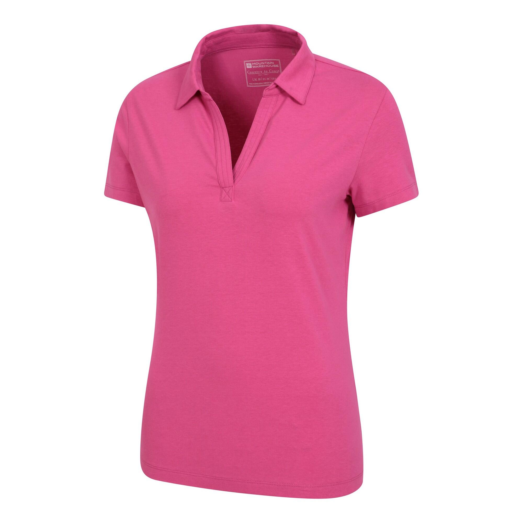 Maglietta Polo Protezione Dai Raggi UV Donna Mountain Warehouse Rosa Acceso 3/4