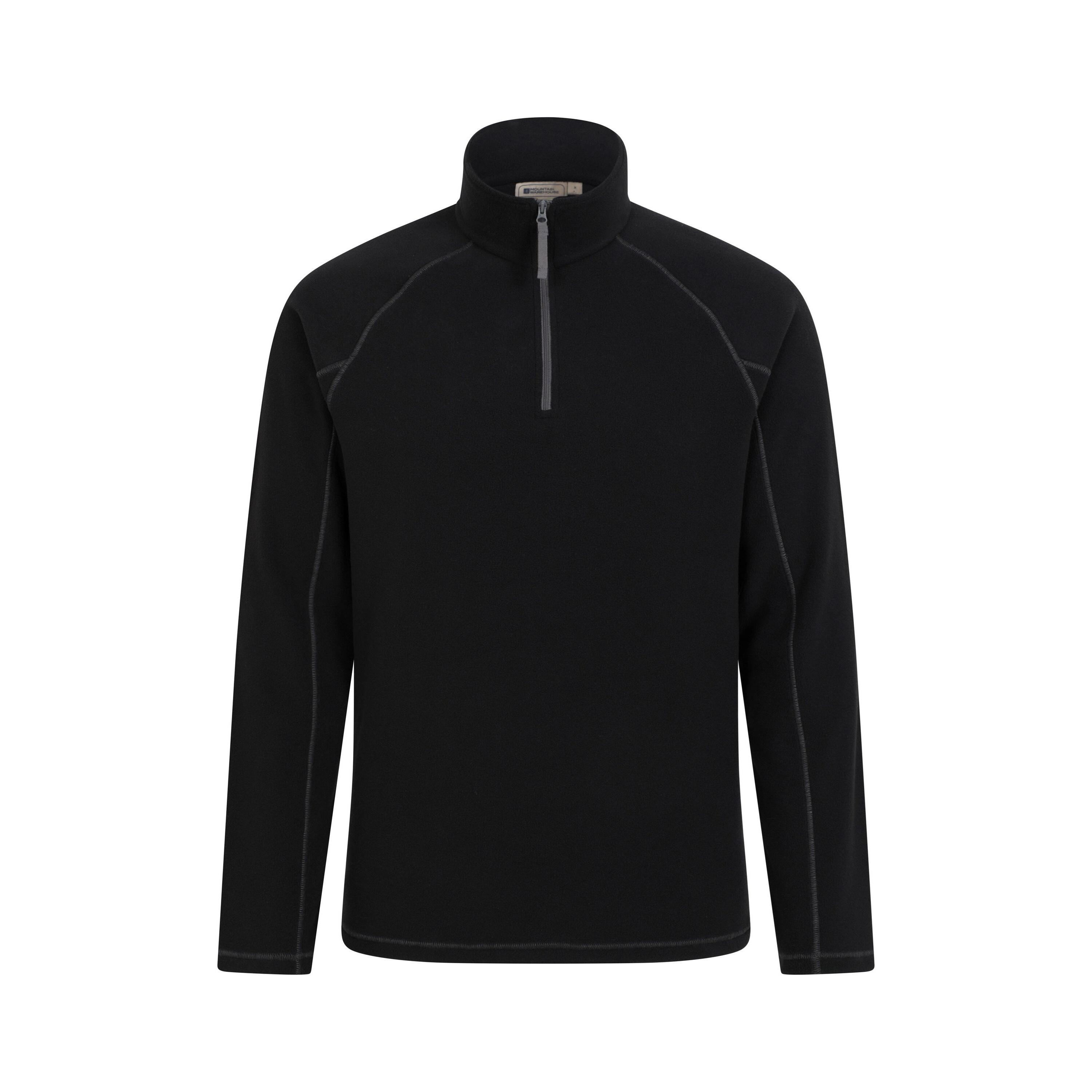MOUNTAIN WAREHOUSE Felpa In Pile Mezza Cerniera Uomo Mountain Warehouse Ashbourne II Nero