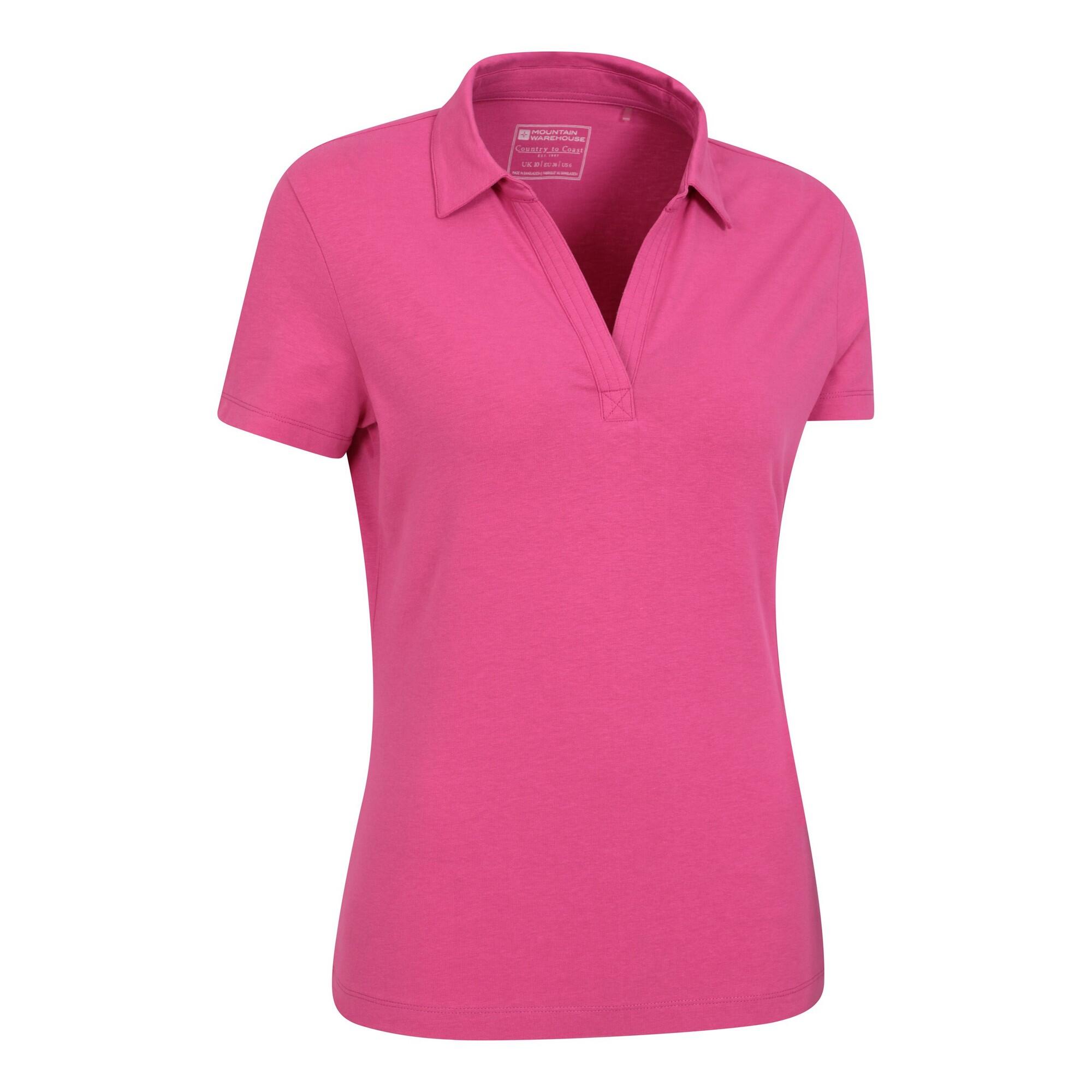Maglietta Polo Protezione Dai Raggi UV Donna Mountain Warehouse Rosa Acceso 4/4