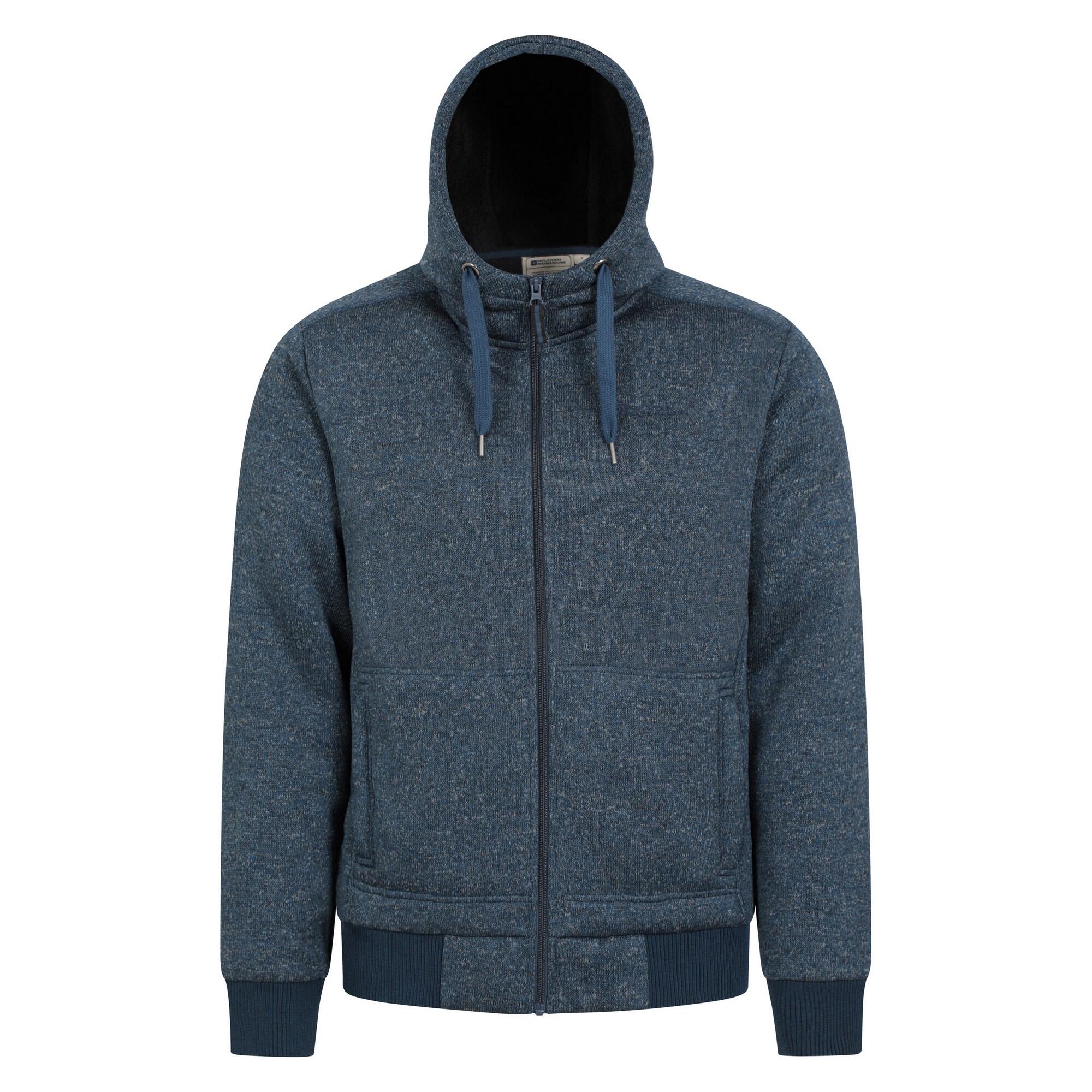 MOUNTAIN WAREHOUSE Mens Nevis II Faux Fur Hoodie (Dark Blue)