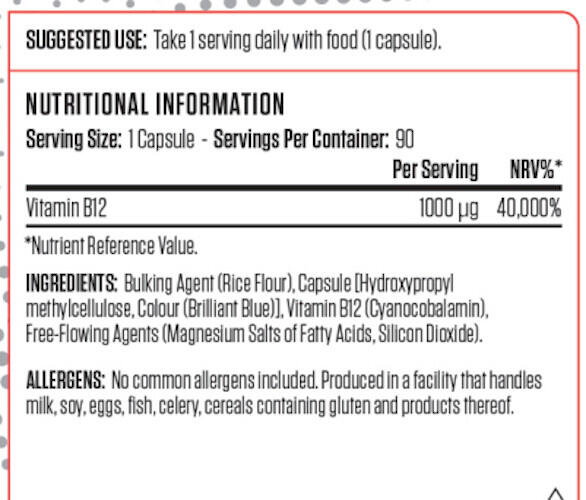 Vitamine B - Vitamin B12 - 90 Gélules 3/3