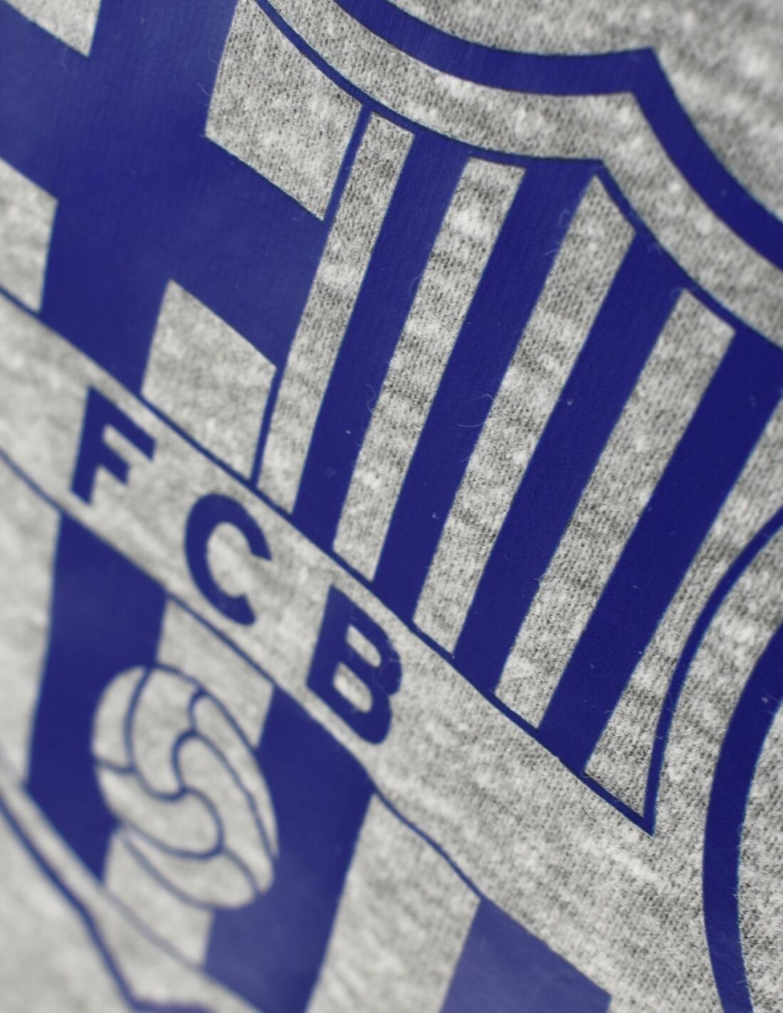 Camiseta Barça Gris con Escudo Azul - Junior 3/4