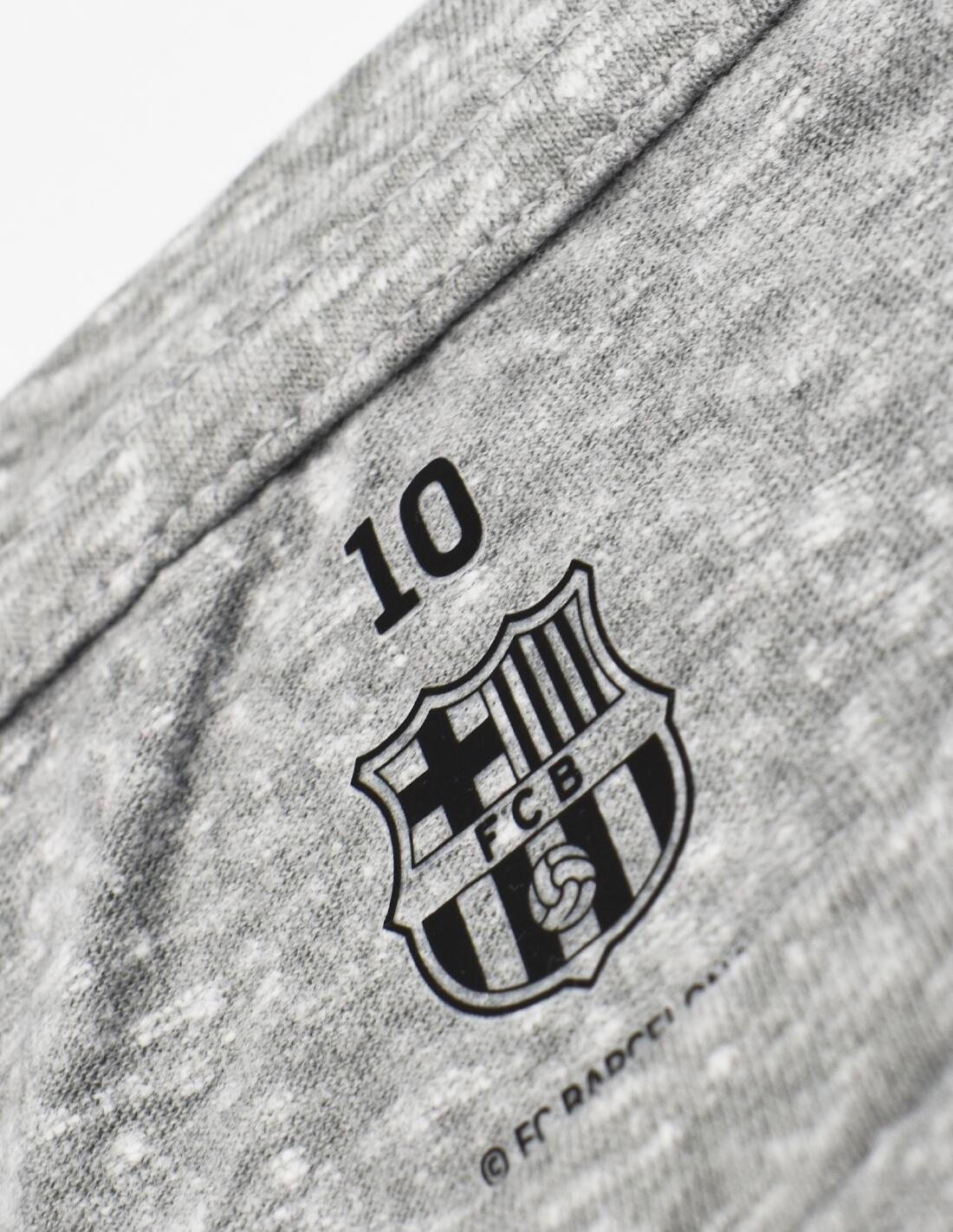 Camiseta Barça Gris con Escudo Azul - Junior 4/4