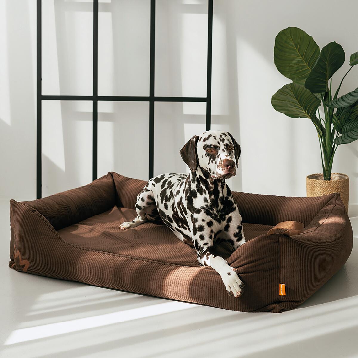 JOEJOY Orthopedisch hondenbed voor grote honden, hondenbed wasbaar met waterdichte hoes, antislip hondenbank, hondenmand grote van zacht kunstkonijnenbont, 107 x 76 x 24 cm