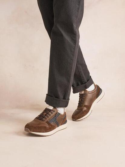 Baskets zippées homme SLIMANE Cognac
