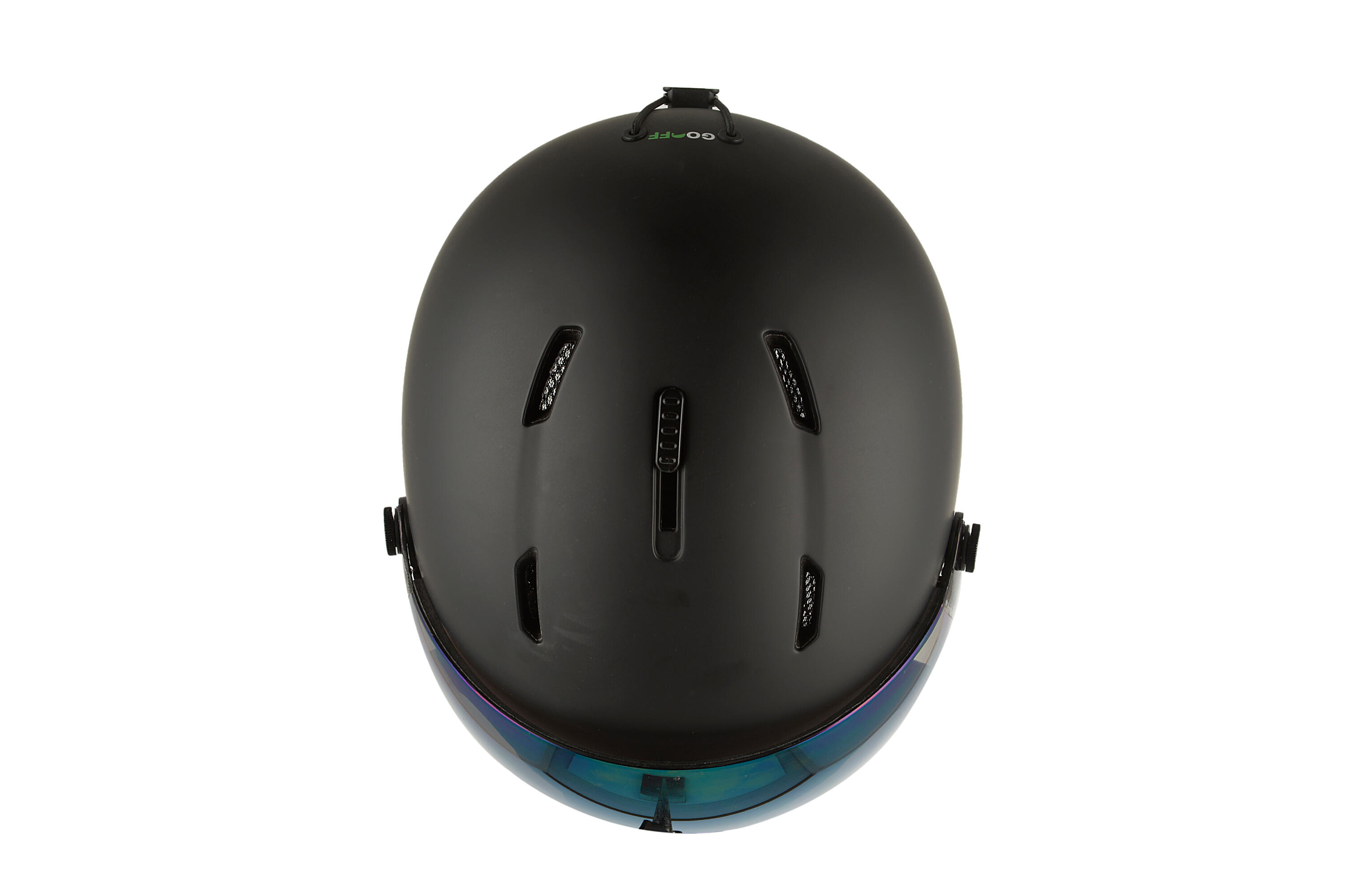 Casque de ski GO-OFF XTREME avec 2 visières (bleu-vert et orange) – taille L 3/7