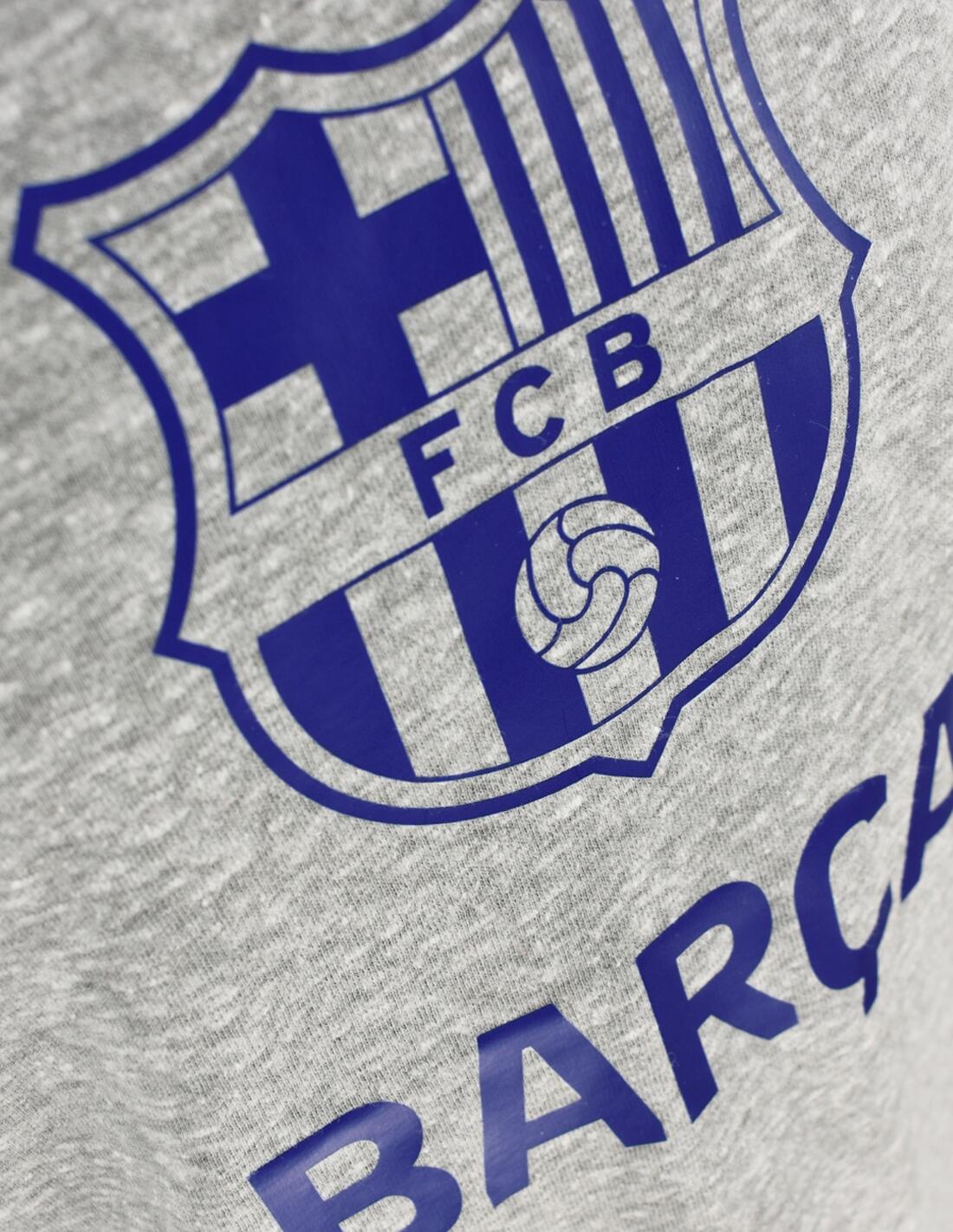 Camiseta Barça Gris con Escudo Azul - Junior 2/4