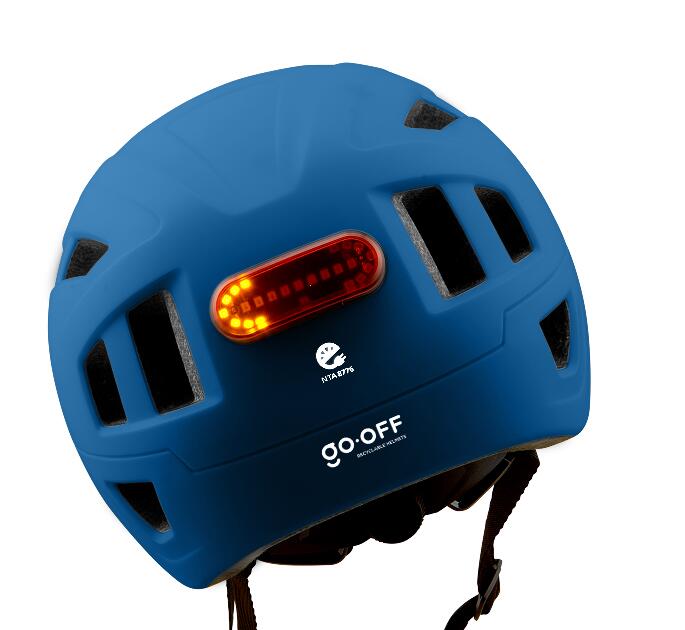 Casque vélo GO-OFF PILOT avec couvre-pluie (bleu L) 3/7