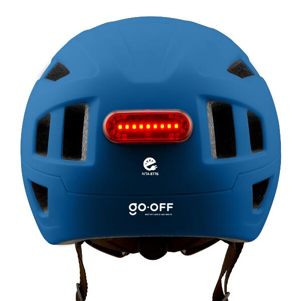 Casque vélo GO-OFF PILOT avec couvre-pluie (bleu L) 2/7