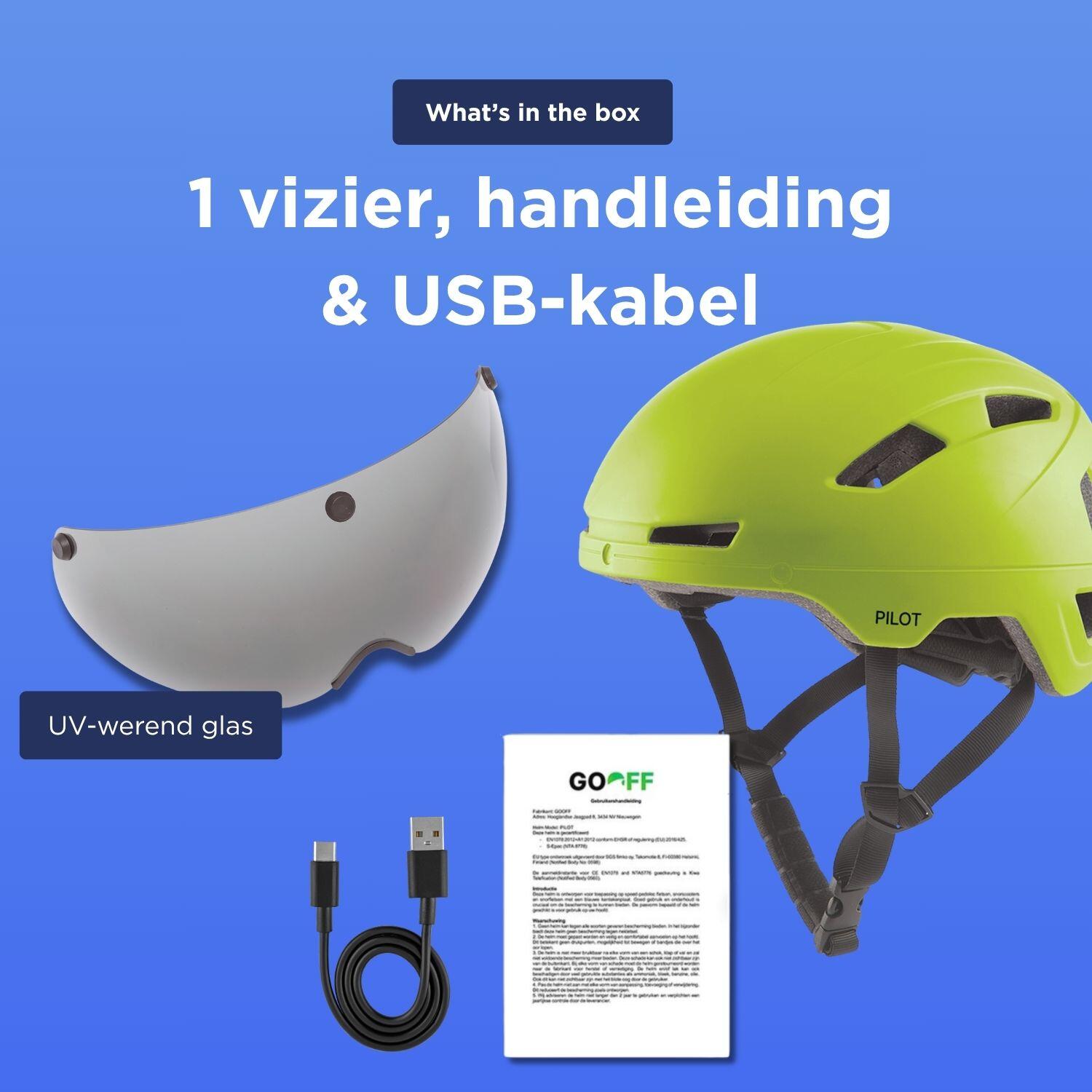 Casque vélo GO-OFF PILOT avec visiere NTA certif. (Jaune XL) 7/7