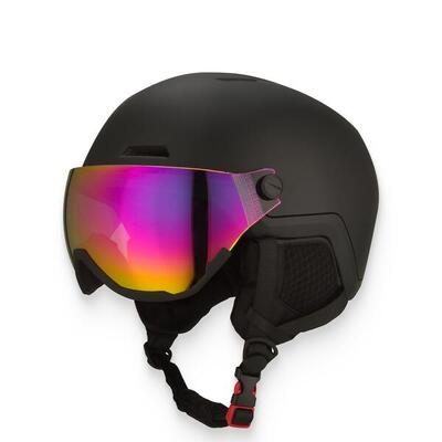 Gooff xtreme skihelm met vizier – skihelm inclusief skibril - zwart maat s