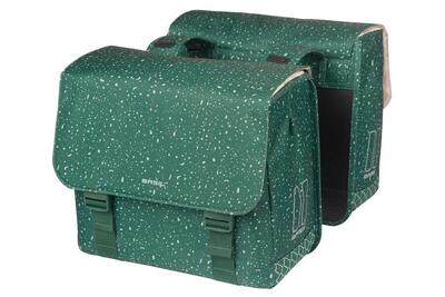 Basil flair dubbele fietstas 35 liter - groen - waterafstotend, met reflector...