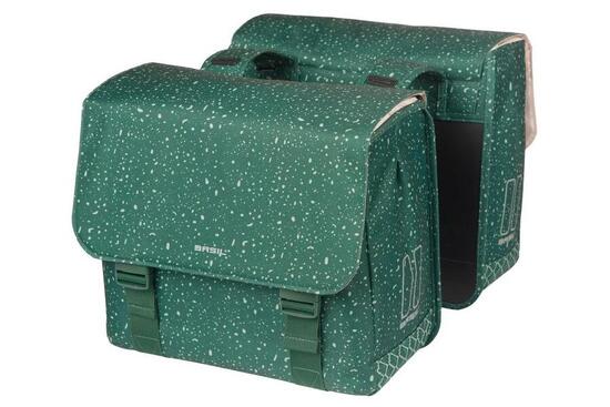 Basil Flair dubbele fietstas 35 liter - groen - waterafstotend, met reflector...