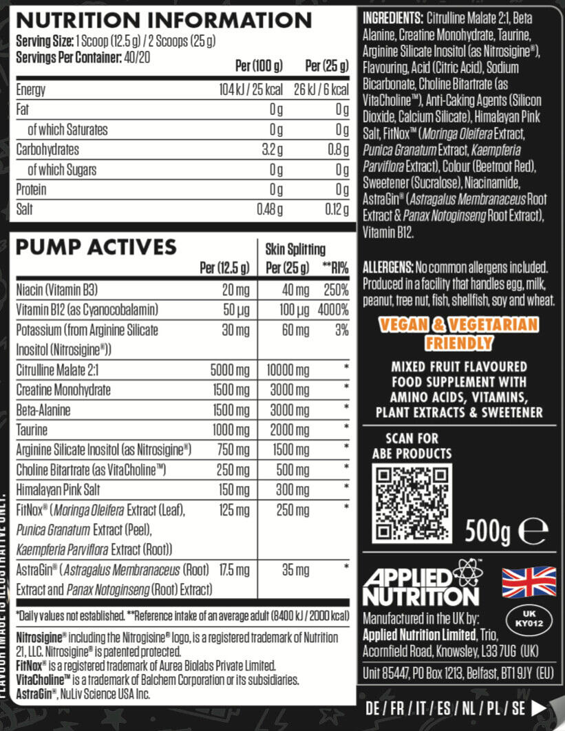 Pre-workout - ABE Pump - Fruits du Tigre 500g 3/3