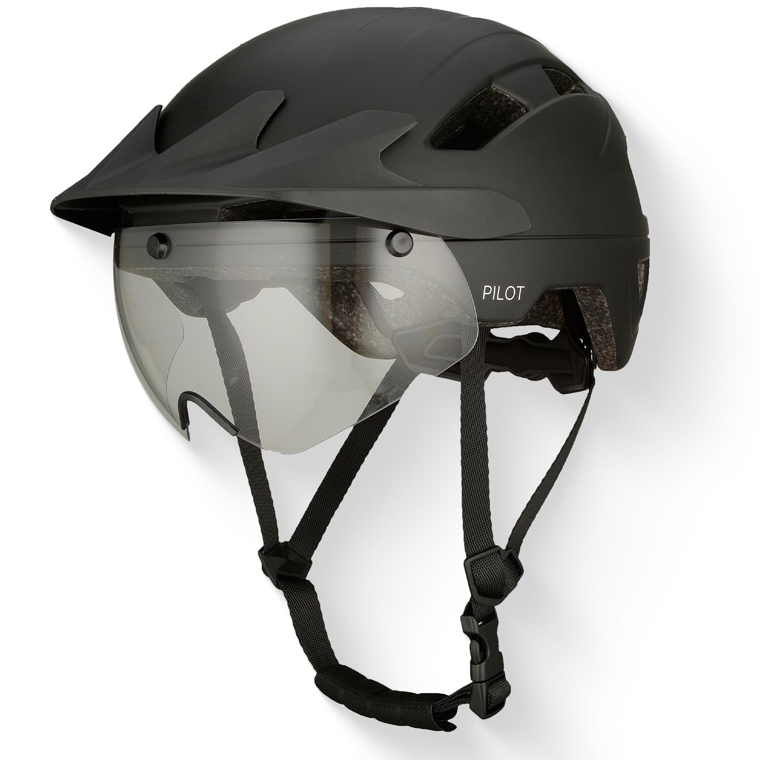Casque vélo GO-OFF PILOT 4-en-1 avec couvre-pluie (noir M) 7/7