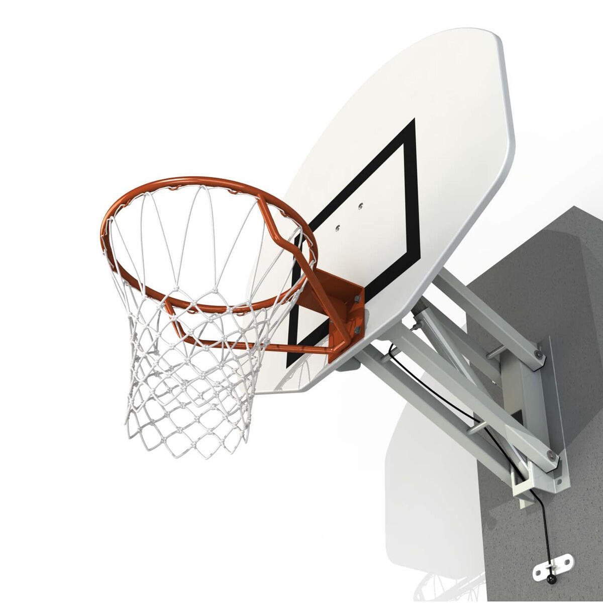 SPORTI FRANCE Adjustable height rectangular wall basketball hoop Sporti