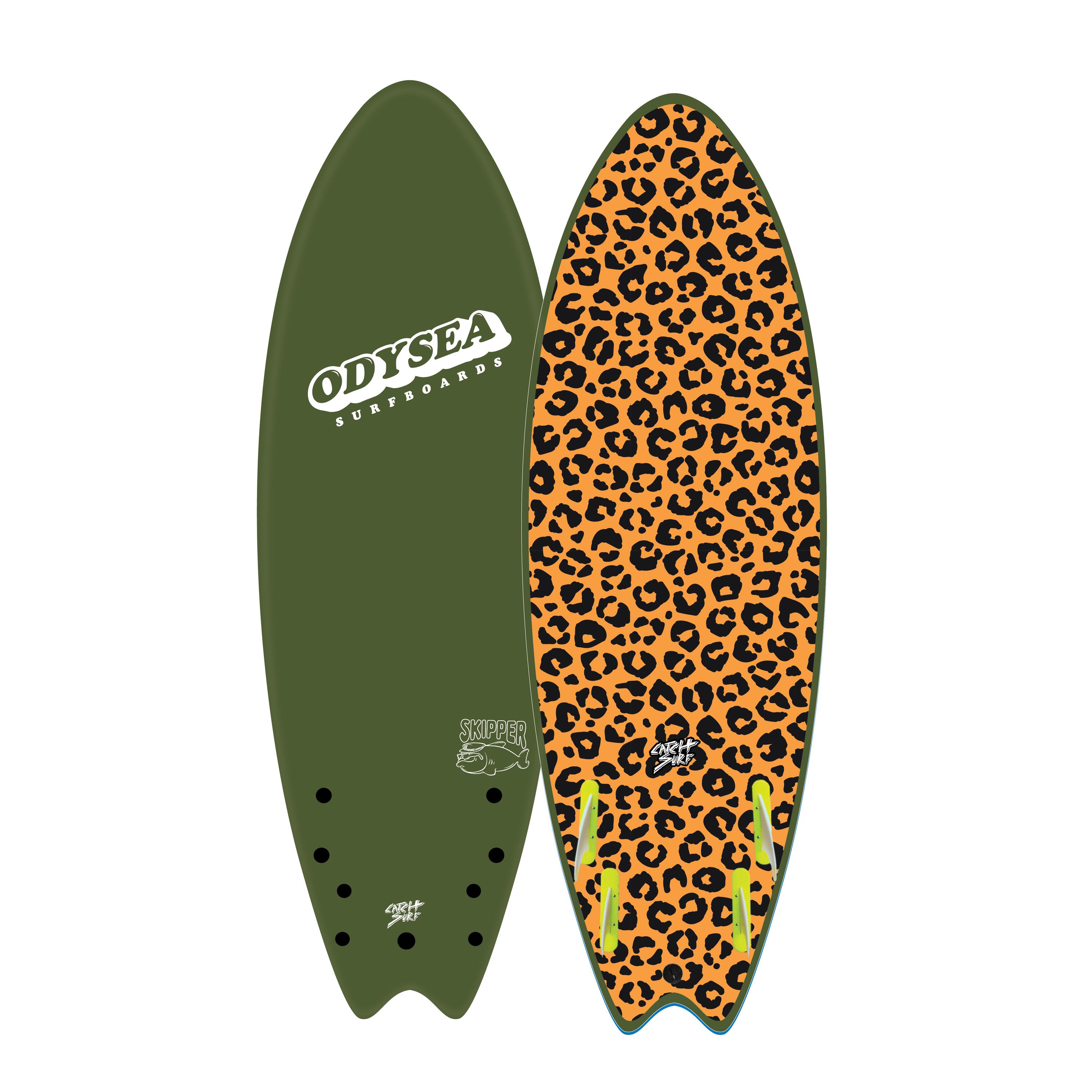 Deska surfingowa z pianki – Odysea 6.0 Skipper Quad – kolor wojskowej zieleni 3/3