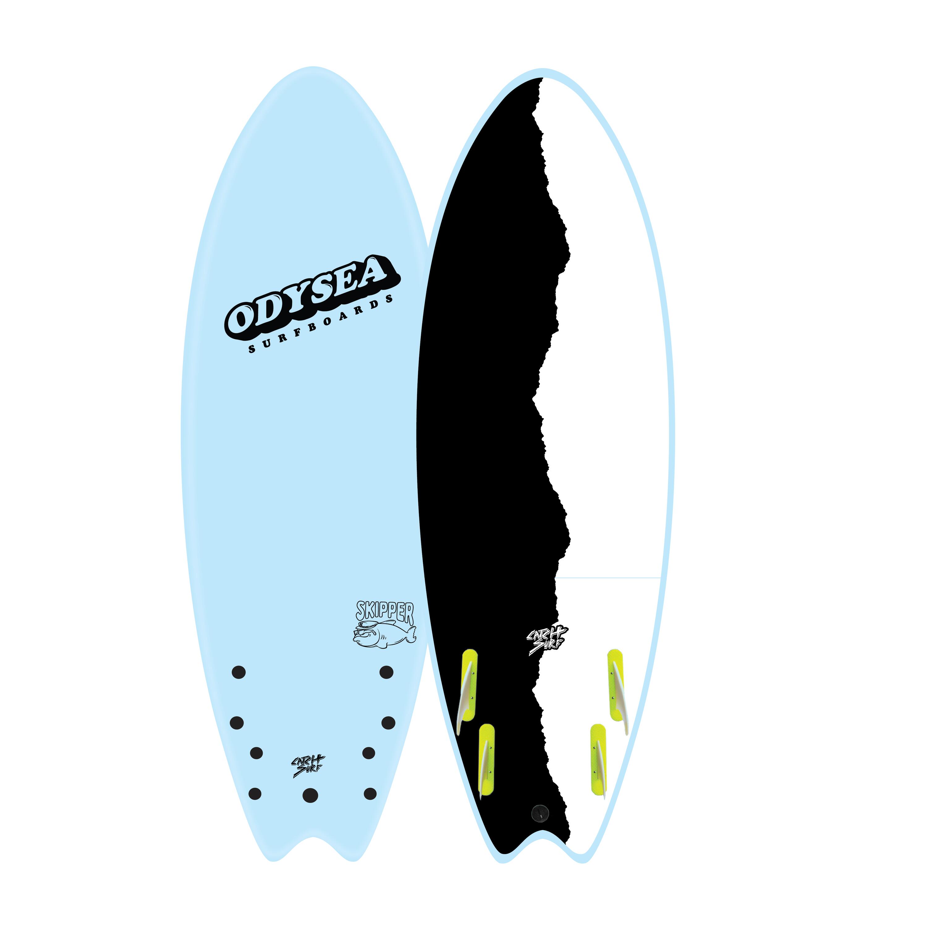 Deska surfingowa z pianki – Odysea 6.0 Skipper Quad – kolor wojskowej zieleni 2/3