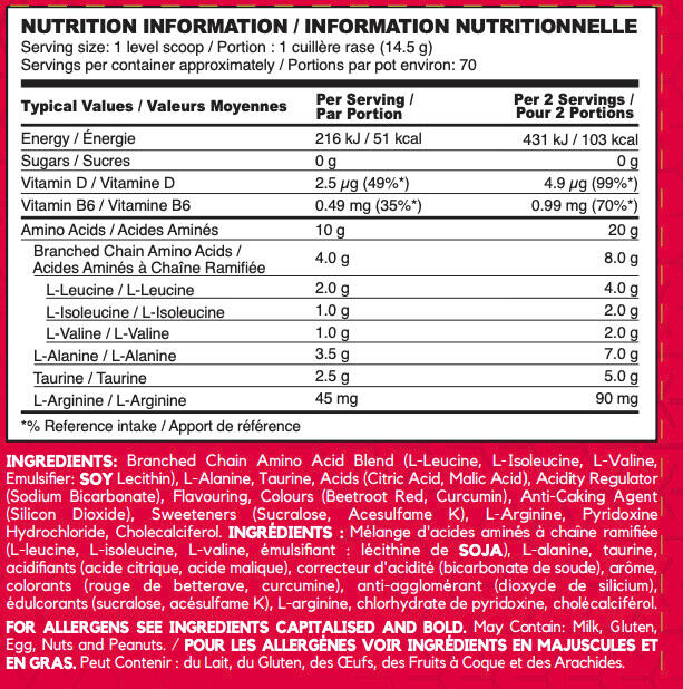BCAA en poudre - Amino X - Punch aux Fruits 3/4