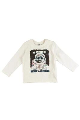 Camiseta manga larga de niño color crudo Space