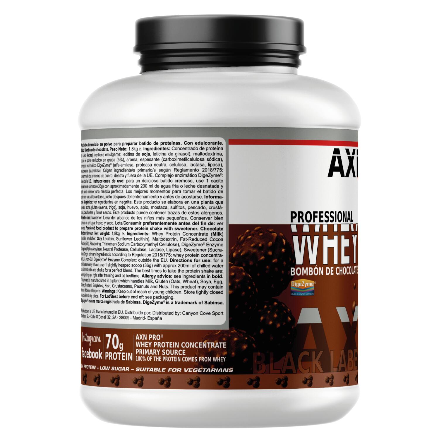 AXN PRO - WHEYPRO (con DigeZyme®) – 1,8kg sabor Bombon de chocolate 3/3