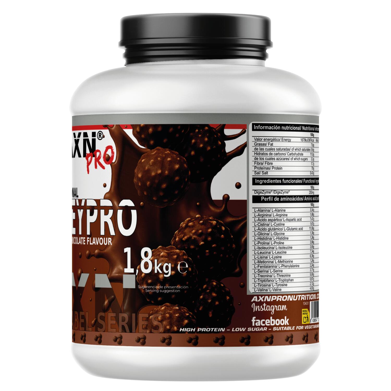 AXN PRO - WHEYPRO (con DigeZyme®) – 1,8kg sabor Bombon de chocolate 2/3