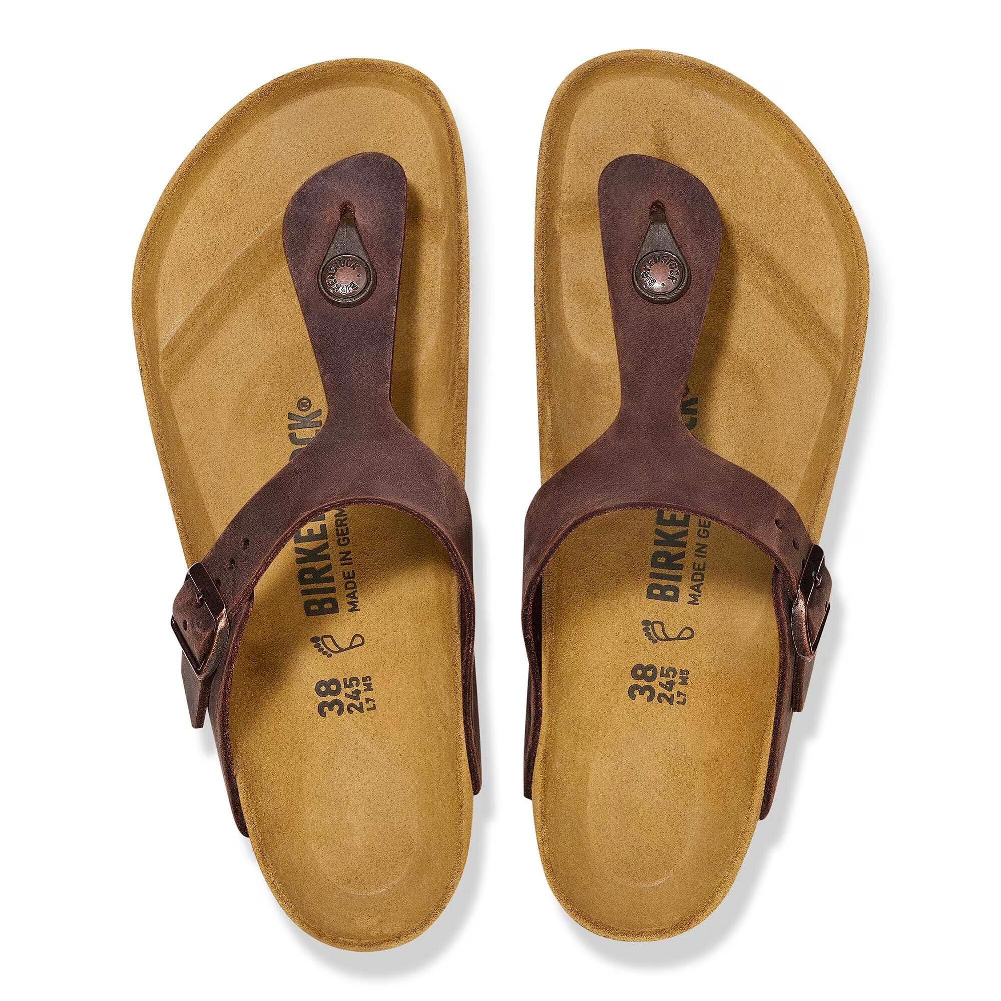 Sandales Birkenstock Gizeh Cuir Huilé Adulte 4/5