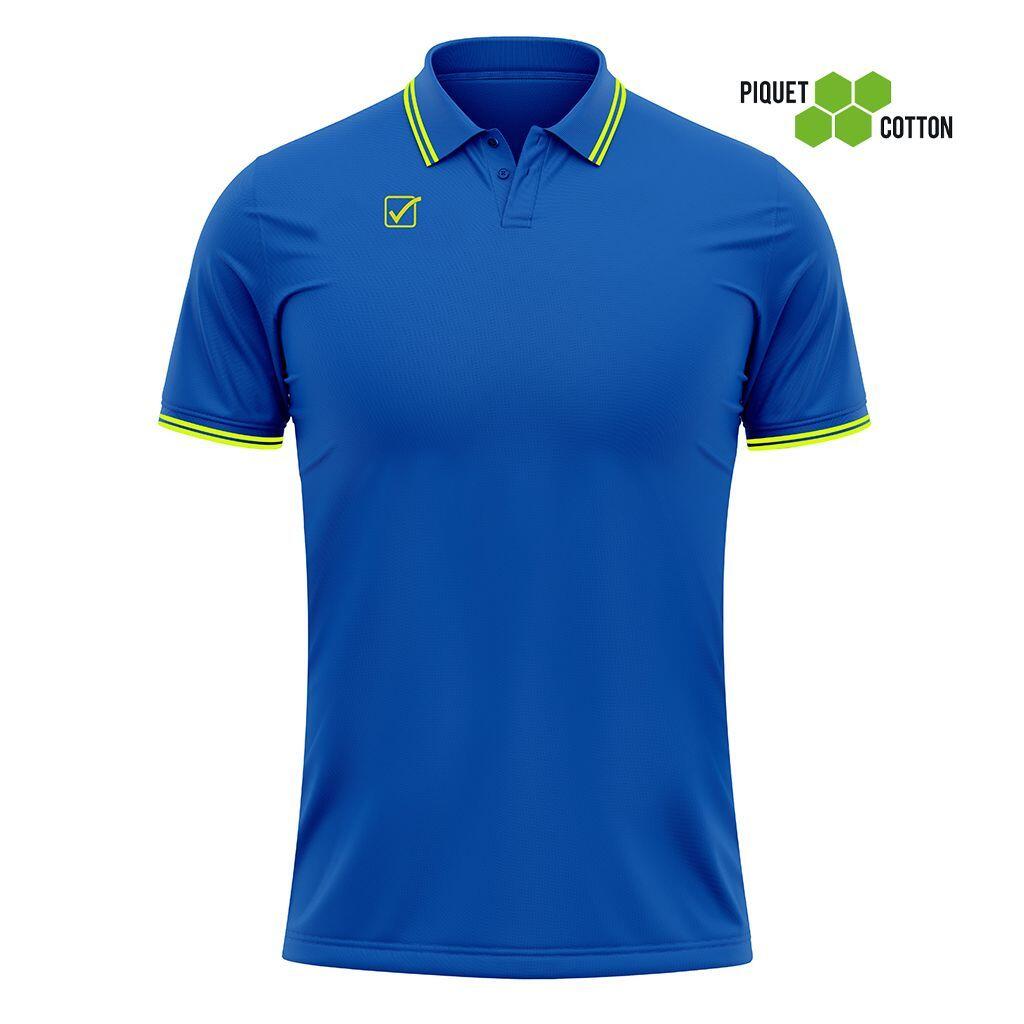 Polo uomo givova azzurro/giallo fluo 3/3