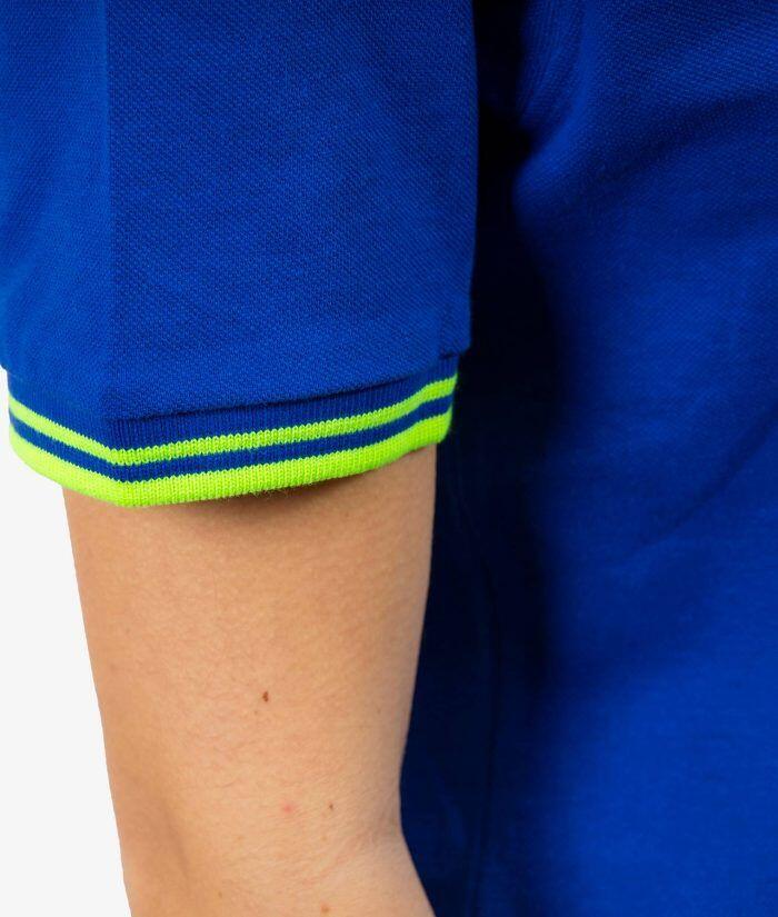 Polo uomo givova azzurro/giallo fluo 2/3