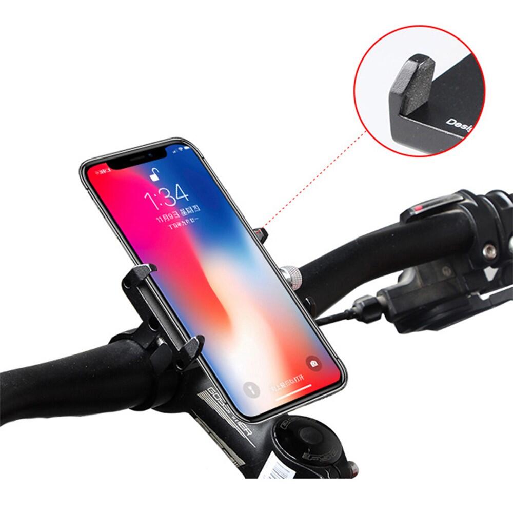 Aluminium Fahrradlenker-Telefonhalter, 50-100 mm Klemme universell, schwarz 3/7