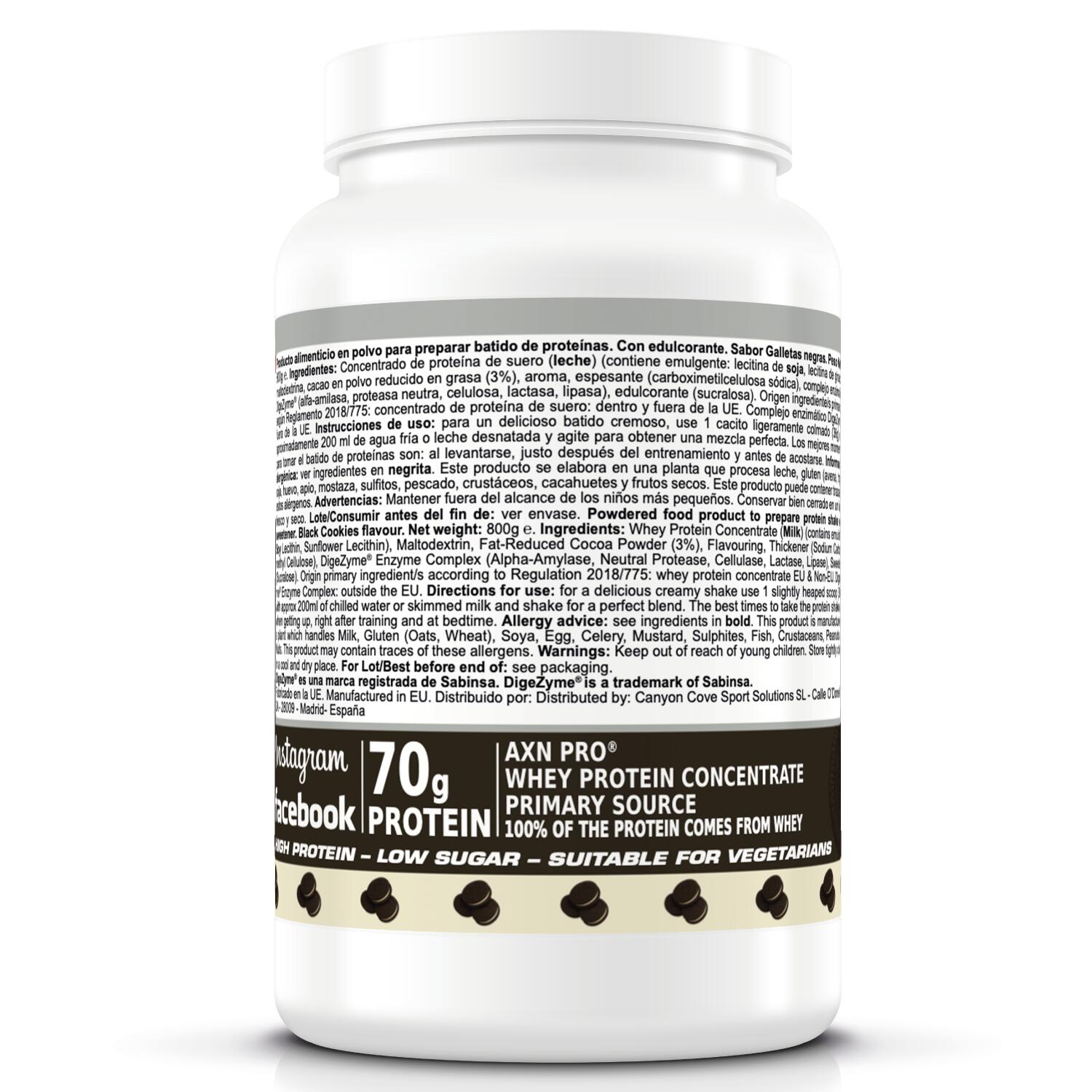 AXN PRO - WHEYPRO (con DigeZyme®) – 800 g sabor Black Cookies 3/3