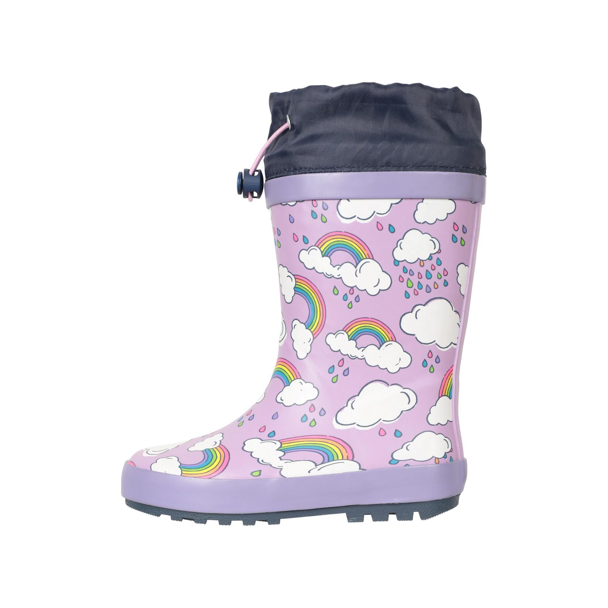 Gummistiefel "II", Regenbogen Kinder Flieder 3/4