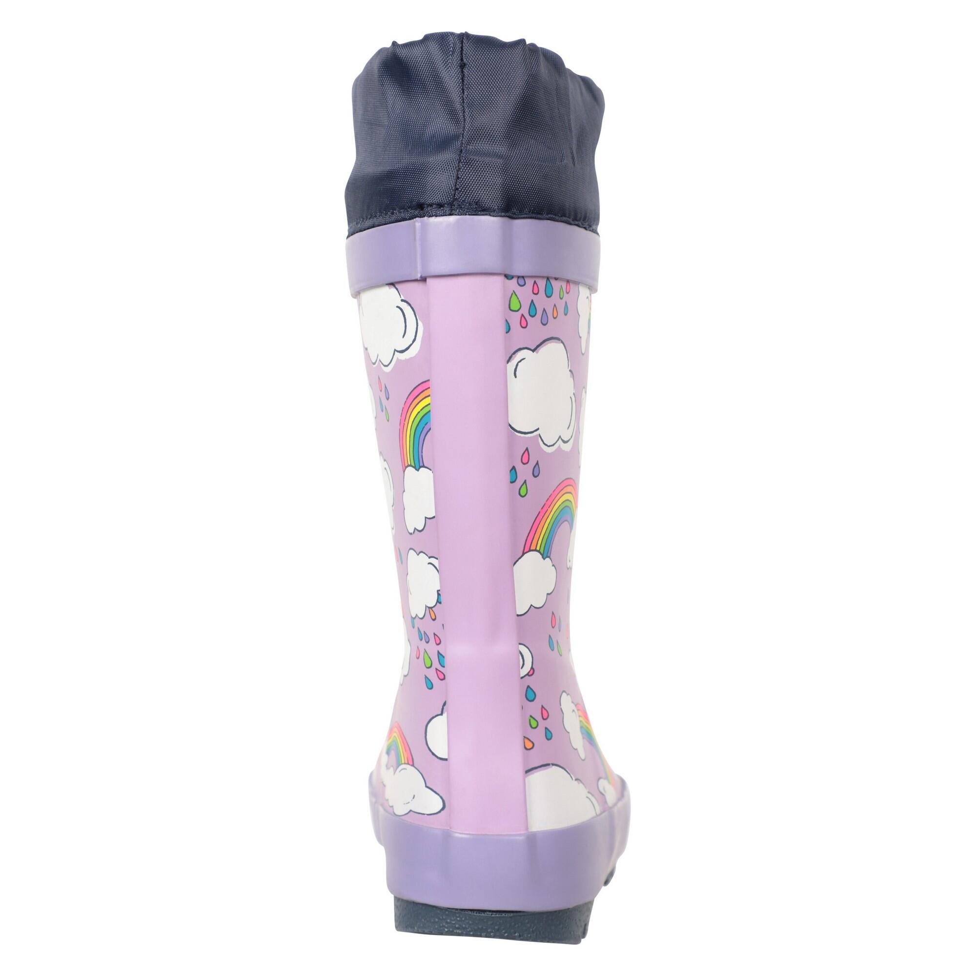 Gummistiefel "II", Regenbogen Kinder Flieder 2/4