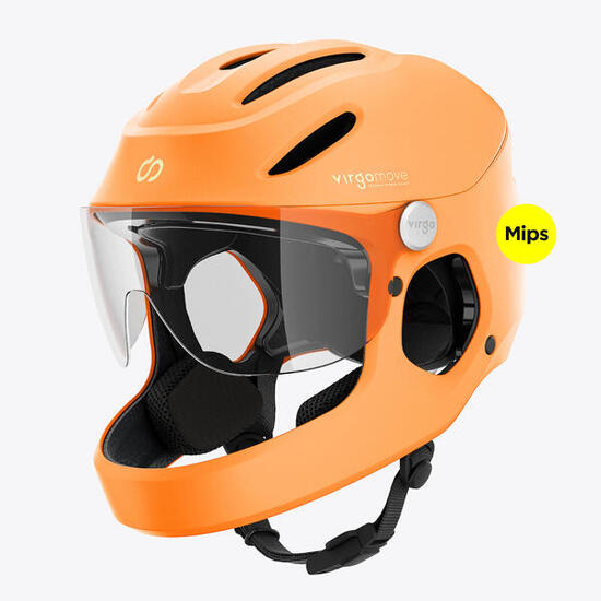 Virgo Integral Mips Bianco - Casco integrale urbano con visiera e luce