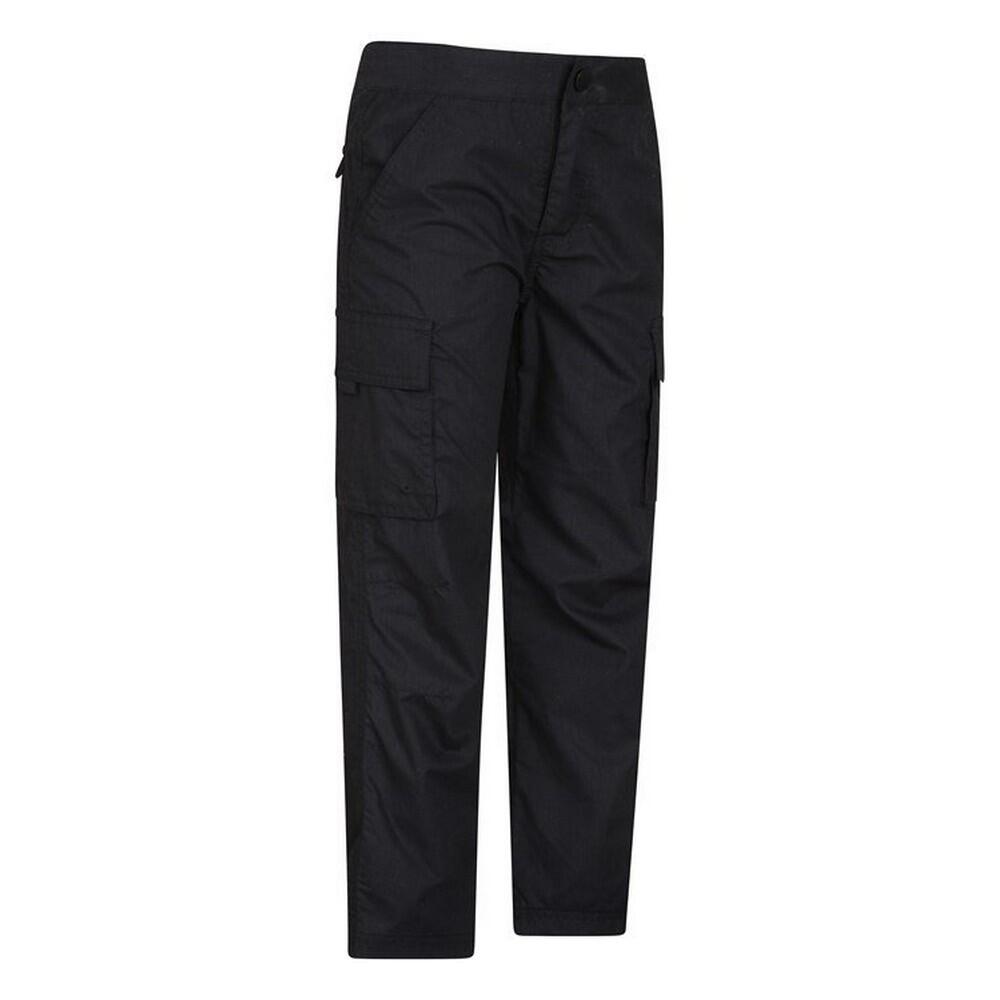 Childrens/Kids Lightweight Cargo Trousers (Black) 4/4