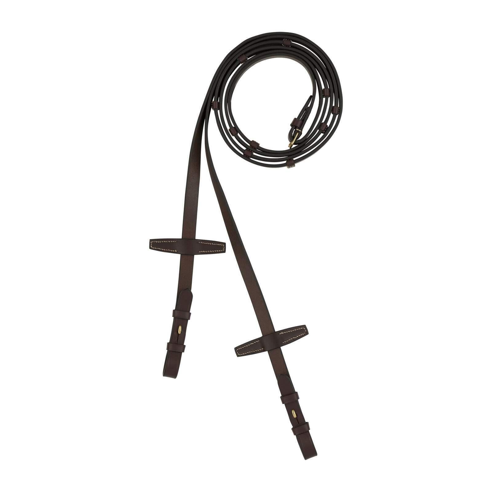 Rênes pour cheval pour cheval en cuir avec arrêtoirs Horze Walthamstaw 1/1
