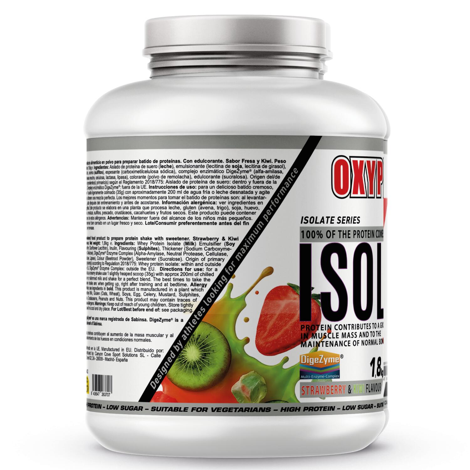 OXYPRO - ISOLATE (con DigeZyme®) -1,8kg sabor Strawberry & Kiwi 3/3