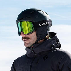 BOLLE Masque de ski NEVADA - couleur BLACK CORP MATTE / ecran PHANTOM Green
