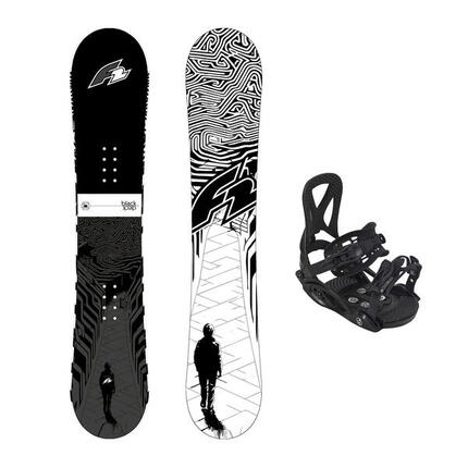 F2 Set Snowboard Junior Black Deck 125cm + Pipe Bindung S