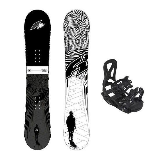 F2 Set Snowboard Junior Black Deck 125cm + Pipe Bindung S