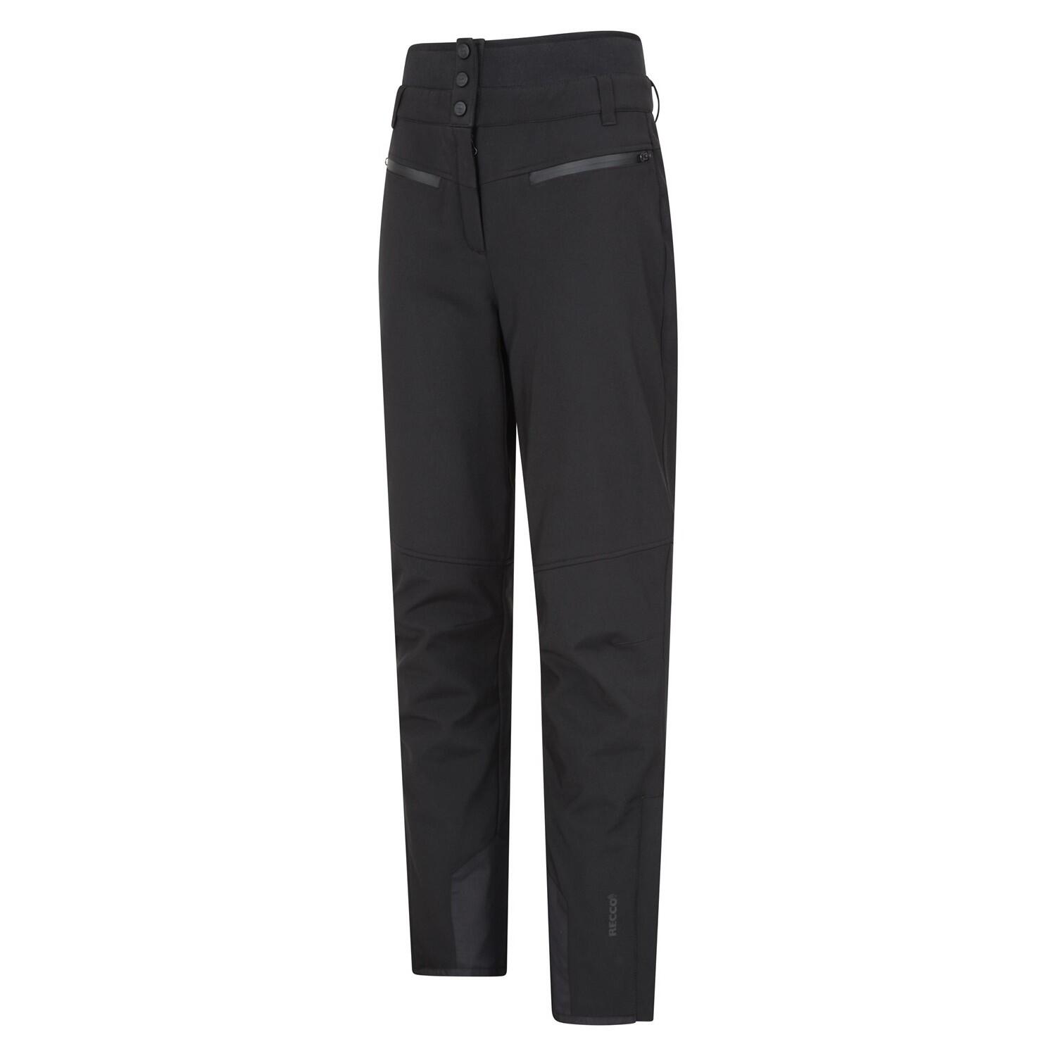 Womens/Ladies Avalanche RECCO High Waist Ski Trousers (Black) 3/4