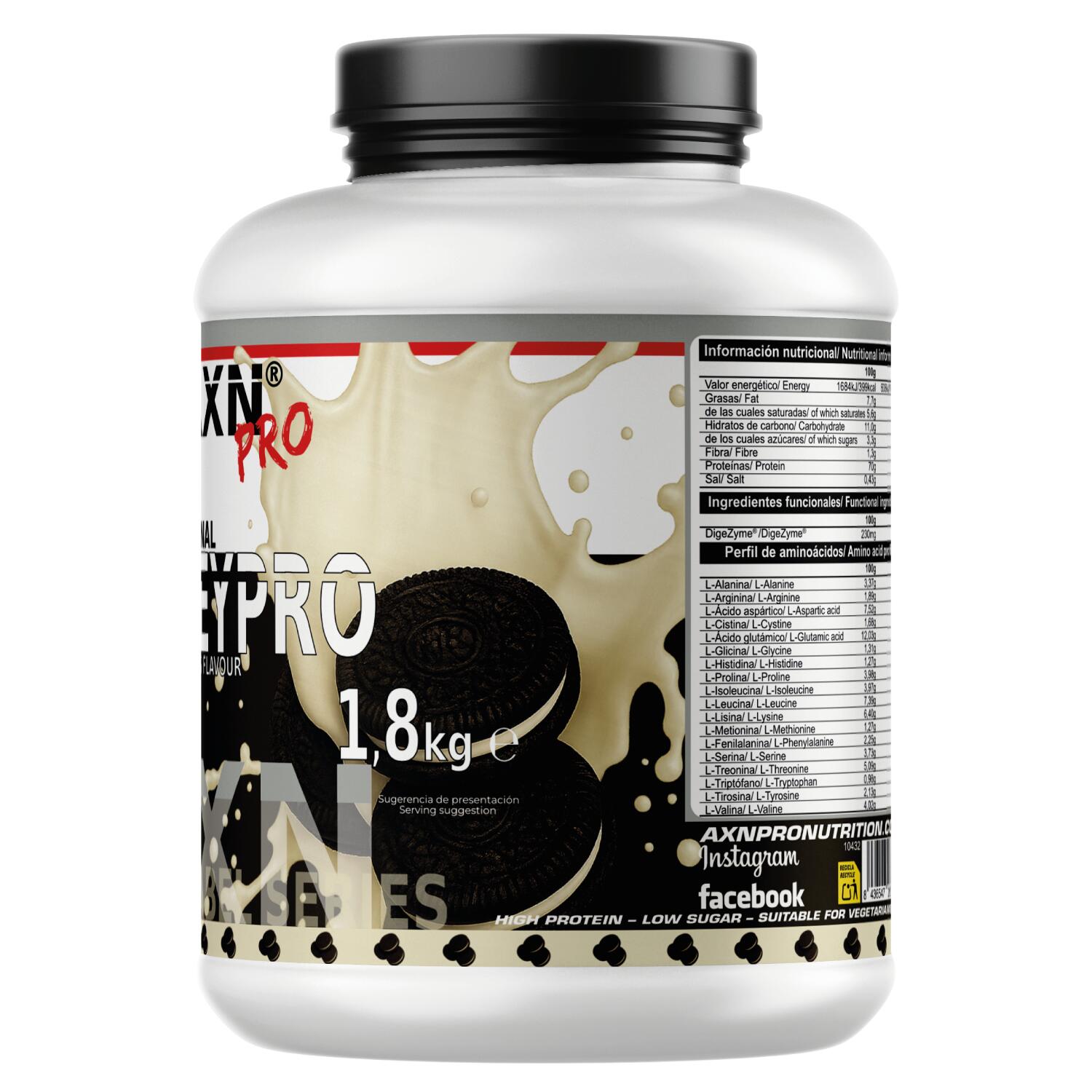 AXN PRO - WHEYPRO (con DigeZyme®) – 1,8kg sabor Black Cookies 2/3