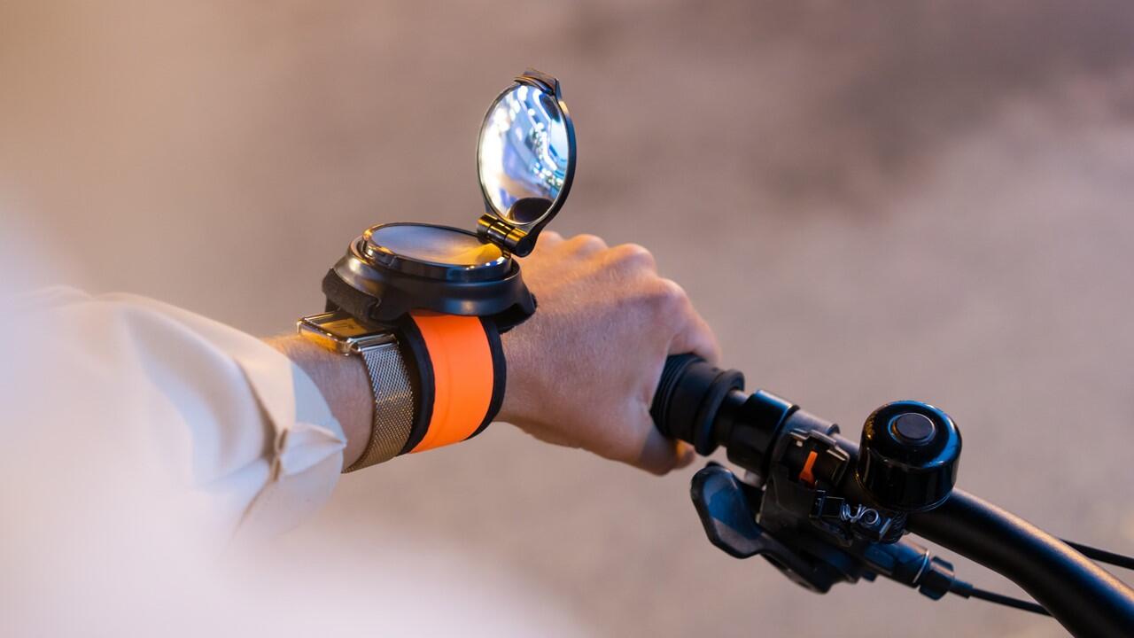 BRACELET LED LUMINEUX AVEC RÉTROVISEUR POUR VÉLO OU TROTTINETTE (SINGLE VERSION) 3/7