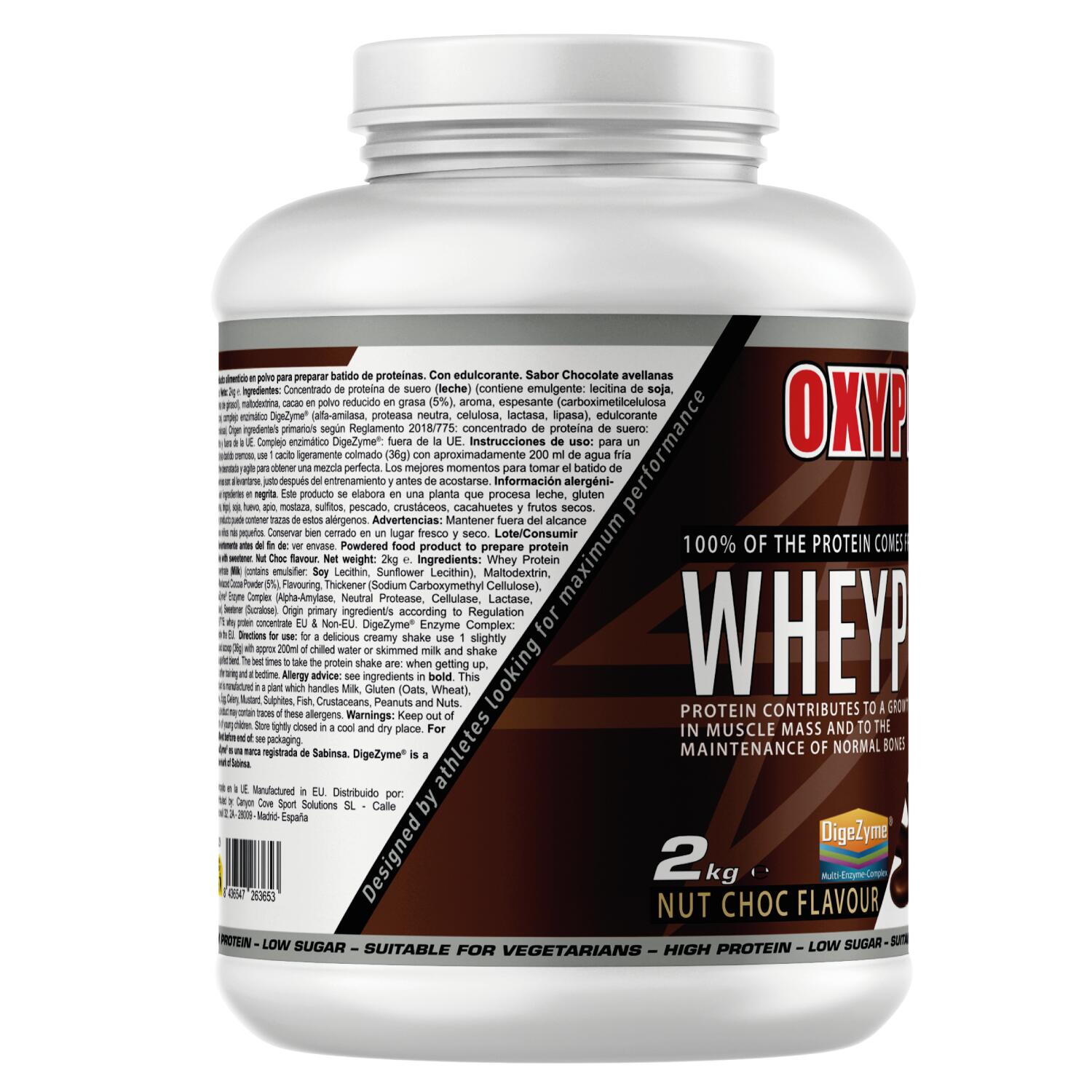 OXYPRO - WHEYPLUS+ (con DigeZyme®) -2kg – Chocolate con Avellanas 3/3