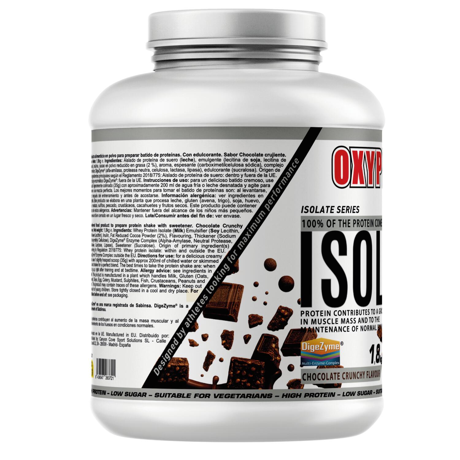 OXYPRO - ISOLATE (con DigeZyme®) -1,8kg sabor Chocolate Crunchy 3/3