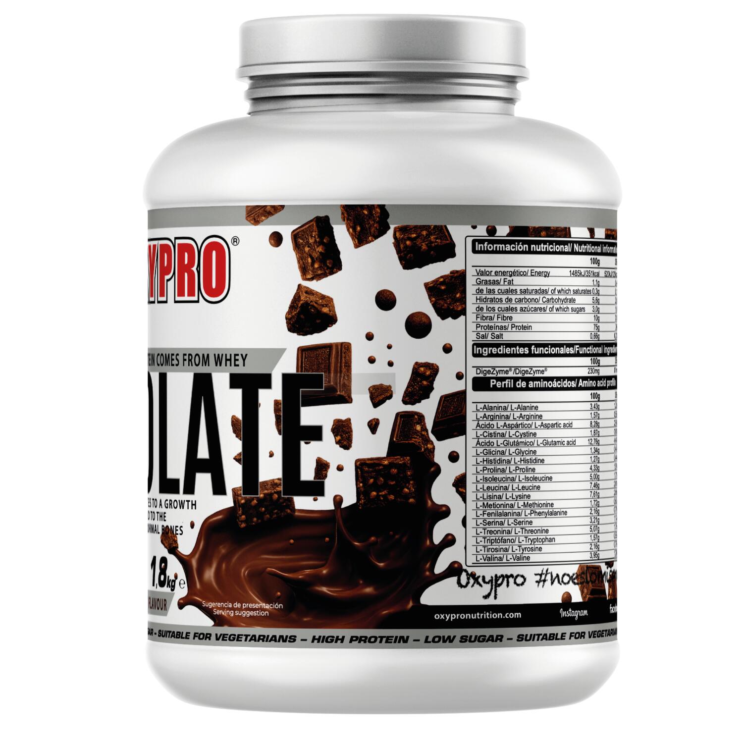 OXYPRO - ISOLATE (con DigeZyme®) -1,8kg sabor Chocolate Crunchy 2/3