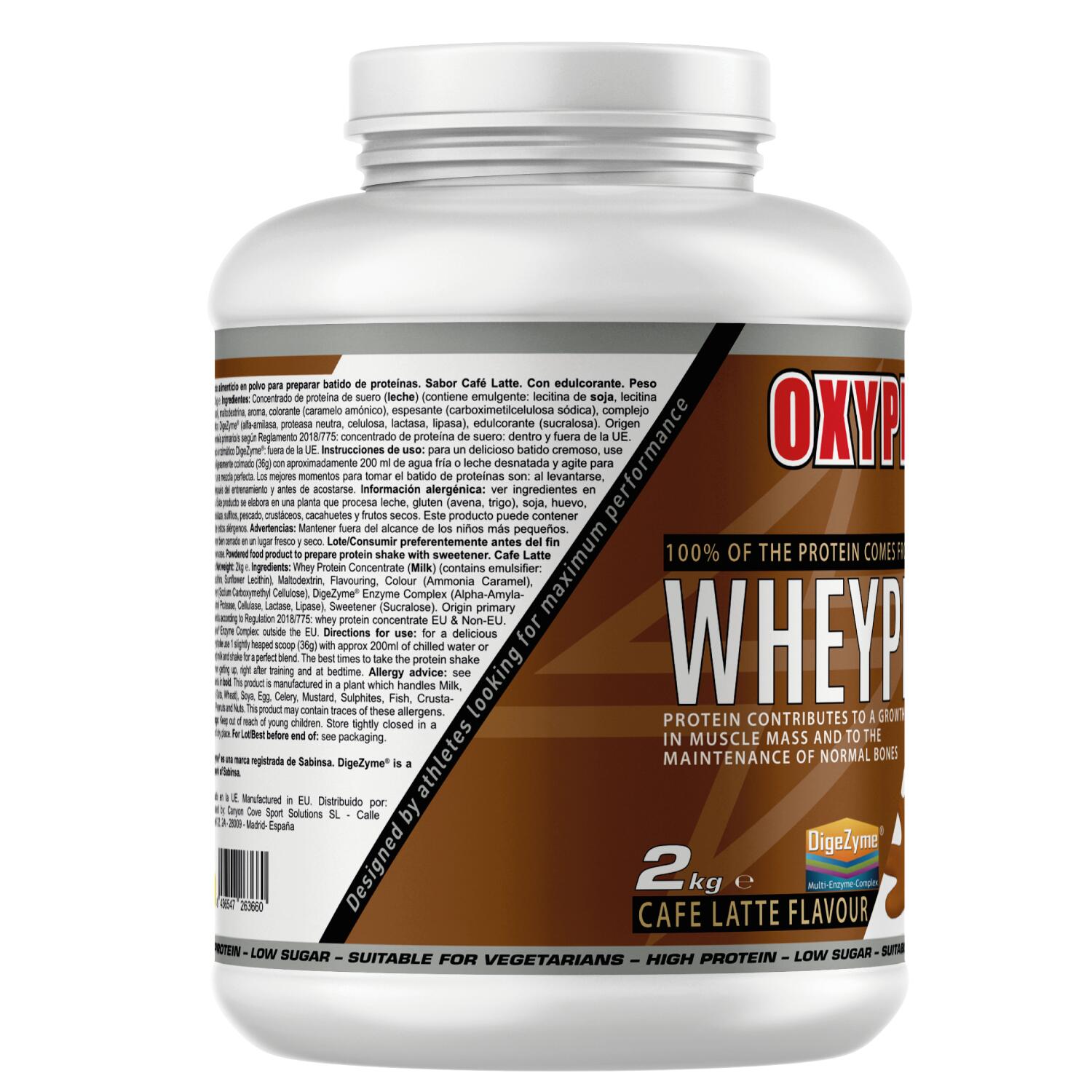 OXYPRO - WHEYPLUS+ (con DigeZyme®) -2kg – Café Latte 3/3