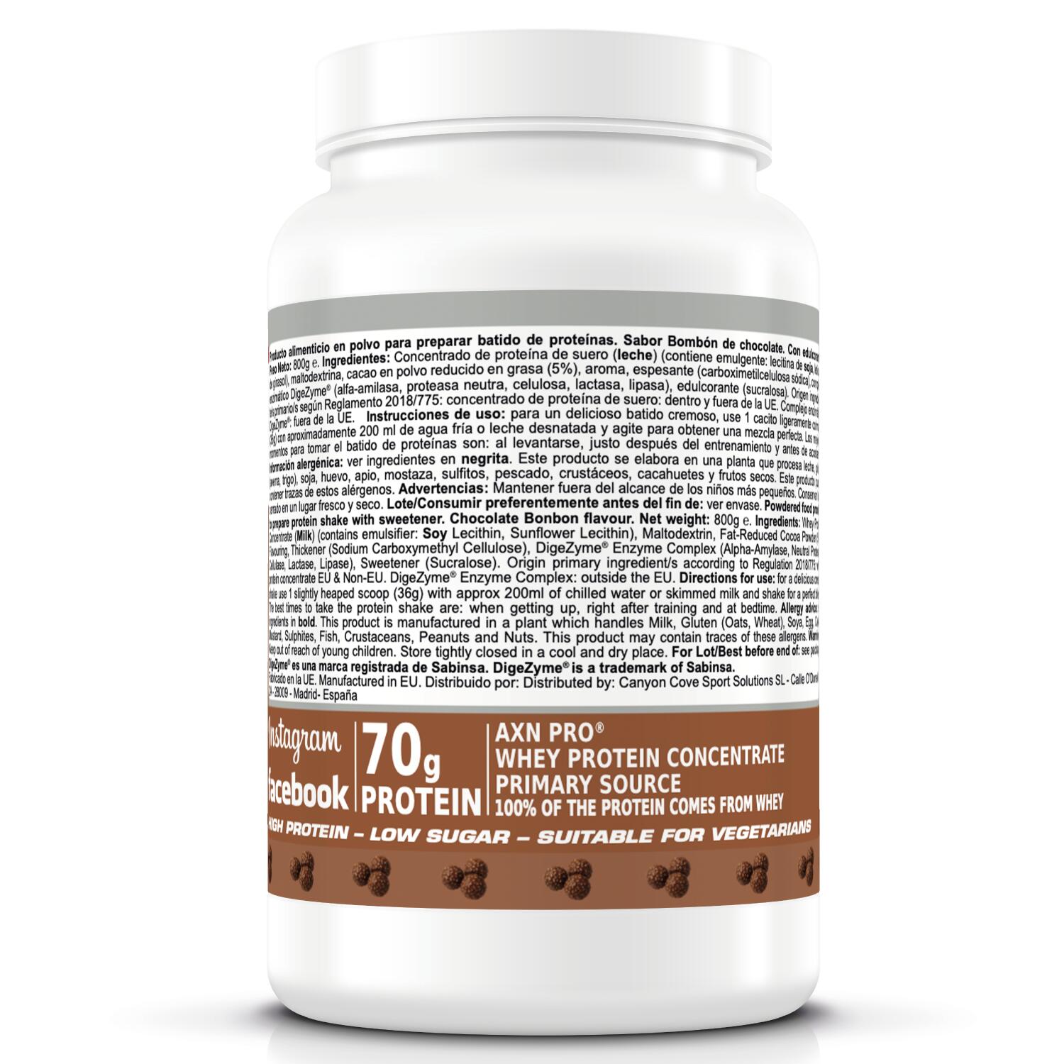 AXN PRO - WHEYPRO (con DigeZyme®) – 800g sabor Bombon de chocolate 3/3